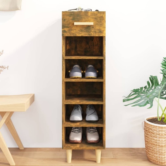 vidaXL Schuhschrank Räuchereiche 30x35x105 cm Holzwerkstoff