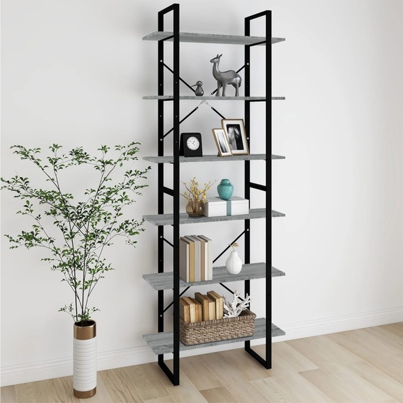 vidaXL Hochschrank Grau Sonoma 80x30x210 cm Holzwerkstoff