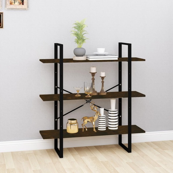 vidaXL Bücherregal Räuchereiche 100x30x105 cm Holzwerkstoff