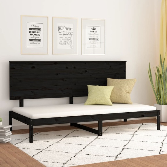 vidaXL Tagesbett Schwarz 90x200 cm Massivholz Kiefer