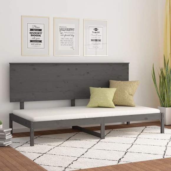 vidaXL Tagesbett Grau 80x200 cm Massivholz Kiefer