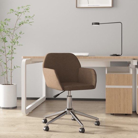vidaXL Bürostuhl Drehbar Braun Stoff