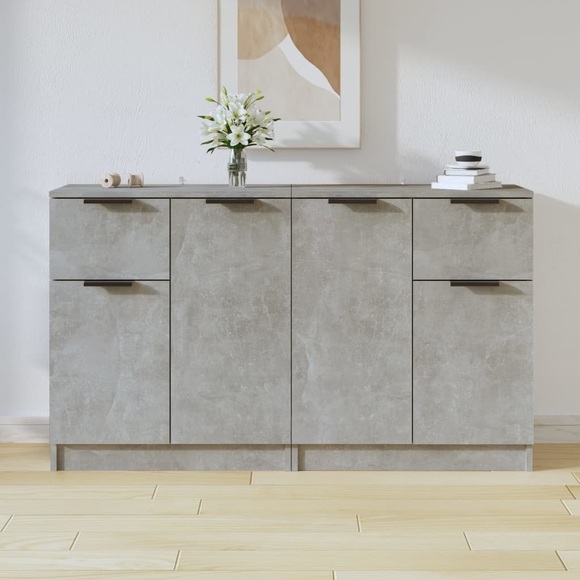 vidaXL Sideboards 2 Stk. Betongrau 60x30x70 cm Holzwerkstoff