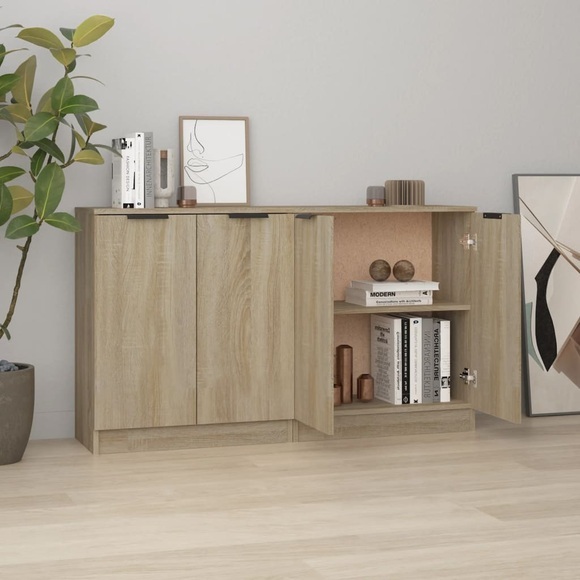 vidaXL Sideboards 2 Stk. Sonoma Eiche 60x30x70 cm Holzwerkstoff