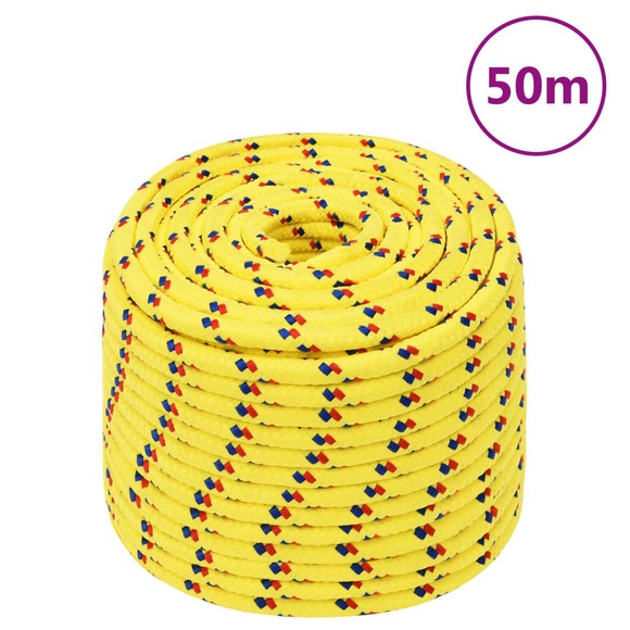 vidaXL Bootsseil Gelb 14 mm 50 m Polypropylen