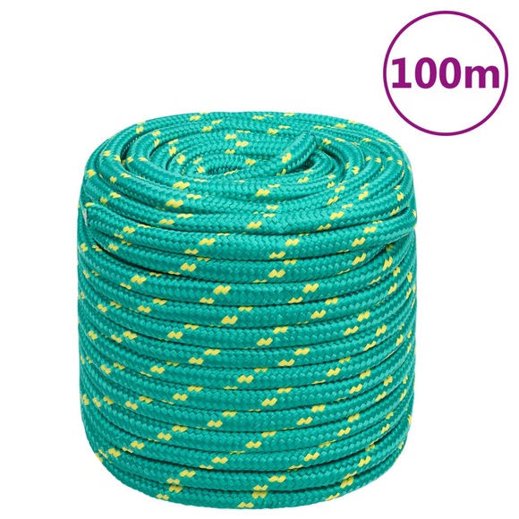 vidaXL Bootsseil Grün 16 mm 100 m Polypropylen