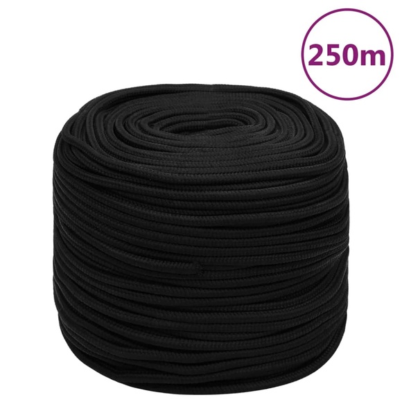 vidaXL Arbeitsseil Schwarz 10 mm 250 m Polyester