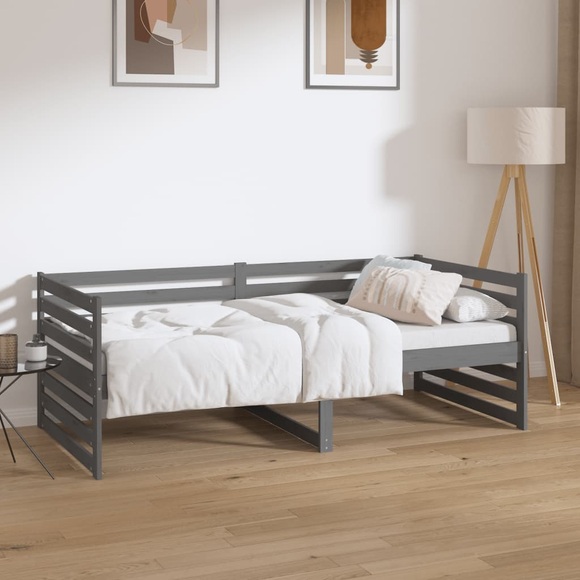 vidaXL Tagesbett Grau 90x190 cm Massivholz Kiefer
