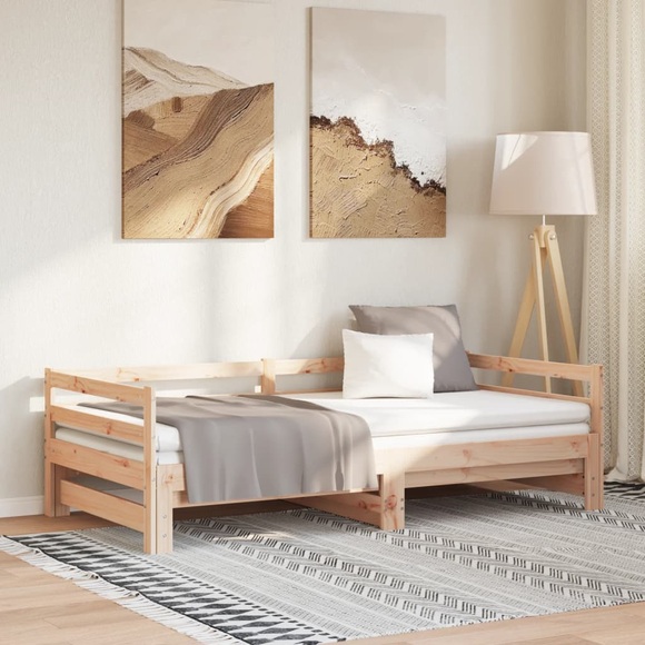 vidaXL Tagesbett Ausziehbar 2x(80x200) cm Massivholz Kiefer
