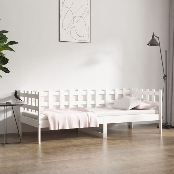 vidaXL Tagesbett Weiß 90x200 cm Massivholz Kiefer