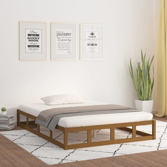 vidaXL Massivholzbett Honigbraun 120x200 cm