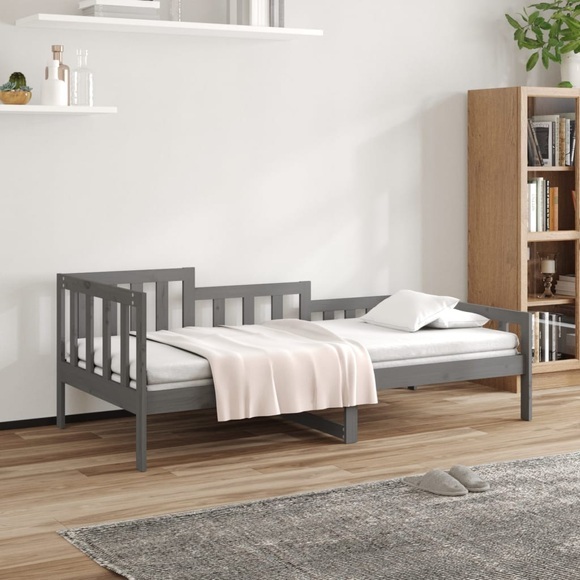 vidaXL Tagesbett Grau 90x200 cm Massivholz Kiefer