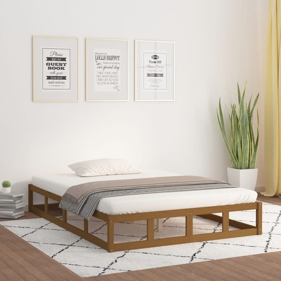 vidaXL Massivholzbett Honigbraun 120x190 cm 4FT Small Double
