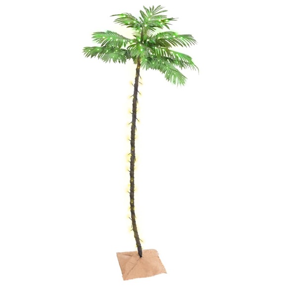 vidaXL Künstliche Palme mit 136 LEDs Warmweiß 220 cm