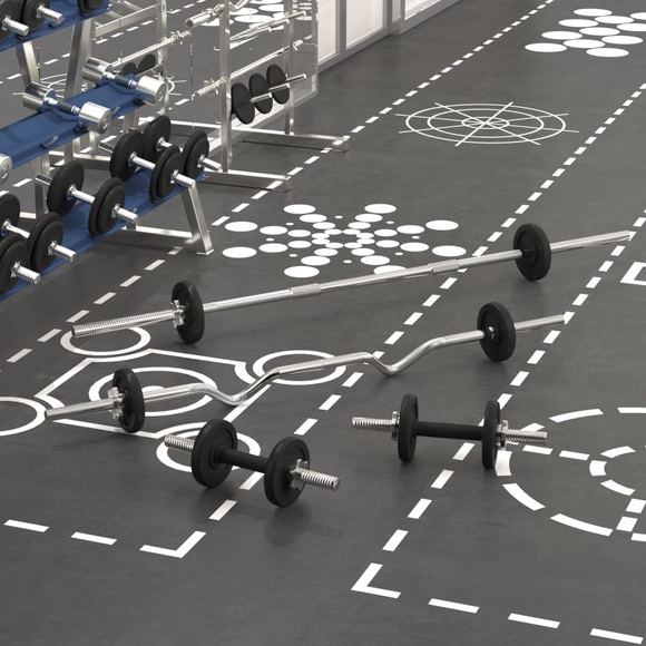 vidaXL Langhantel- und Kurzhantel-Set 30 kg