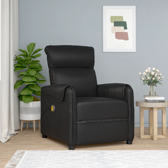 vidaXL Massagesessel Schwarz Kunstleder