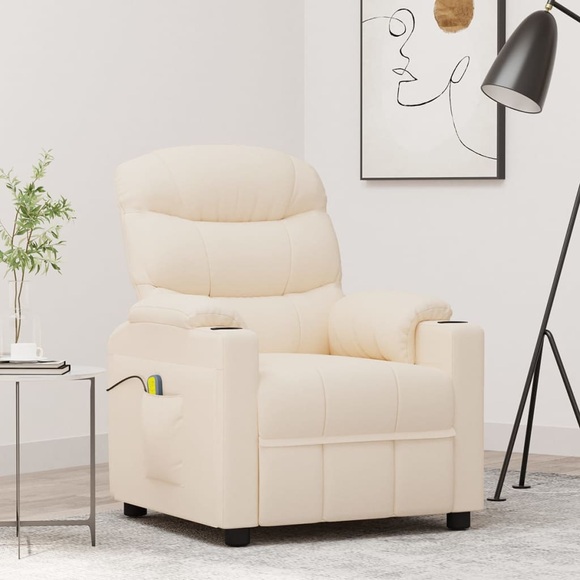 vidaXL Massagesessel Creme Stoff