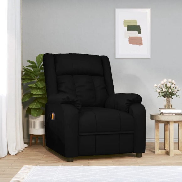 vidaXL Massagesessel Schwarz Kunstleder
