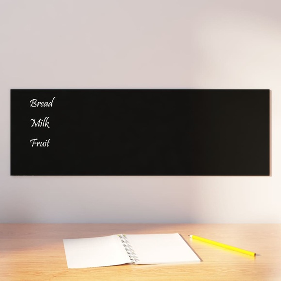 vidaXL Magnettafel Wandmontage Schwarz 60x20 cm  Hartglas