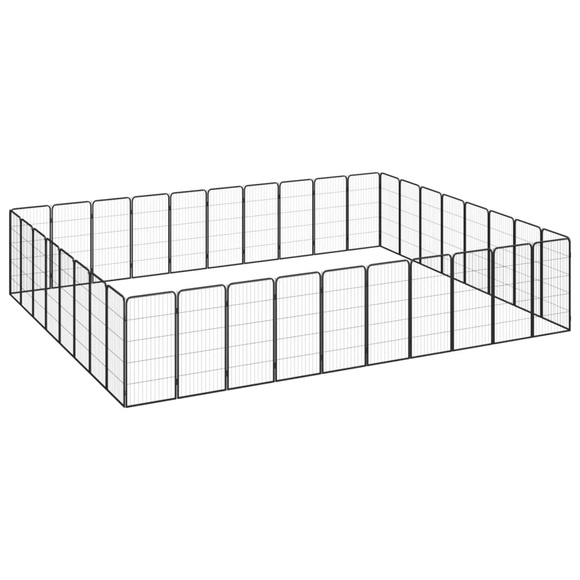 vidaXL 36-tlg. Hundelaufstall Schwarz 50x100cm Stahl Pulverbeschichtet