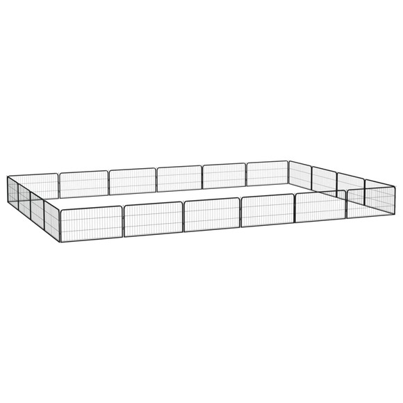 vidaXL 20-tlg. Hundelaufstall Schwarz 100x50cm Stahl Pulverbeschichtet