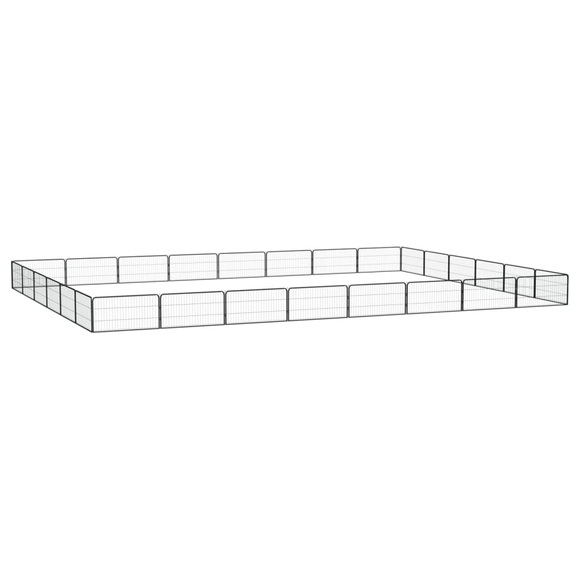 vidaXL 28-tlg. Hundelaufstall Schwarz 100x50cm Stahl Pulverbeschichtet