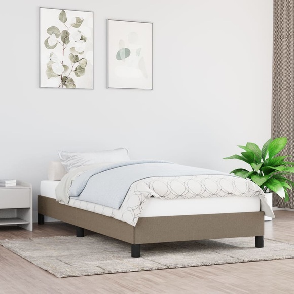 vidaXL Bettgestell Taupe 100x200 cm Stoff