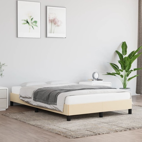 vidaXL Bettgestell Creme 120x200 cm Stoff