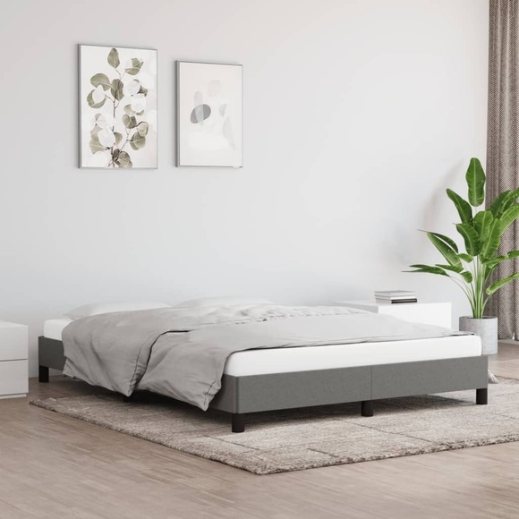 vidaXL Bettgestell Dunkelgrau 140x200 cm Stoff