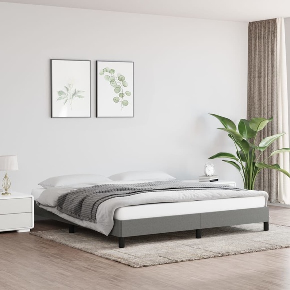 vidaXL Bettgestell Dunkelgrau 160x200 cm Stoff