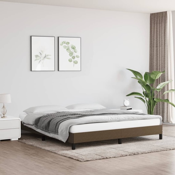 vidaXL Bettgestell Dunkelbraun 160x200 cm Stoff