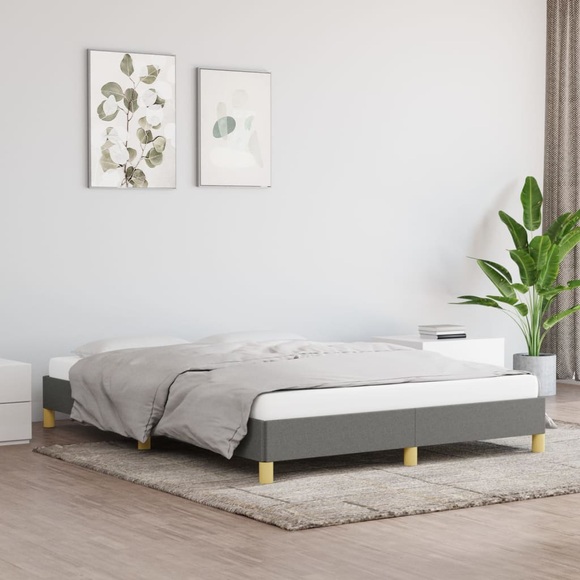 vidaXL Bettgestell Dunkelgrau 140x190 cm Stoff