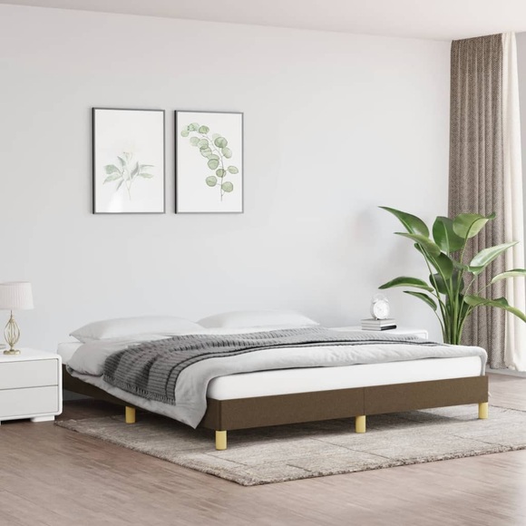 vidaXL Bettgestell Dunkelbraun 180x200 cm Stoff