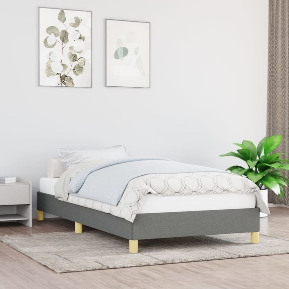 vidaXL Bettgestell Dunkelgrau 90x190 cm Stoff