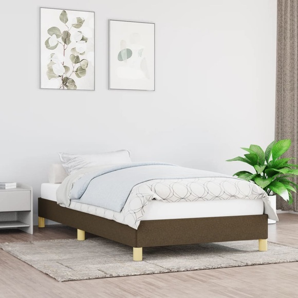 vidaXL Bettgestell Dunkelbraun 90x190 cm Stoff