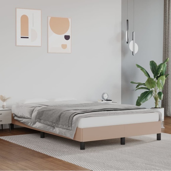 vidaXL Bettgestell Cappuccino-Braun 120x200 cm Kunstleder