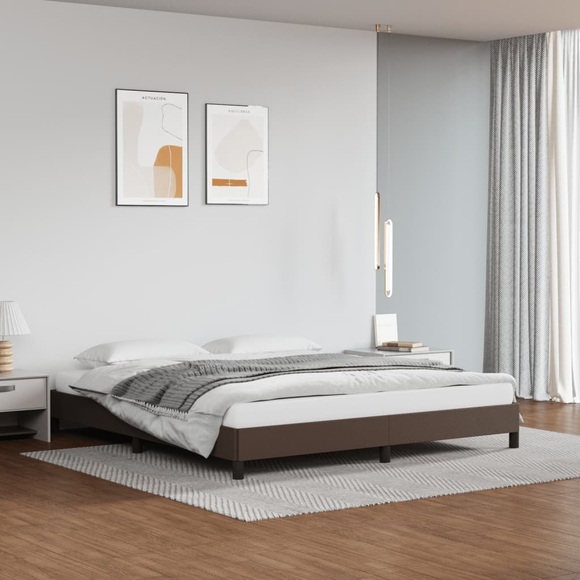vidaXL Bettgestell Braun 160x200 cm Kunstleder