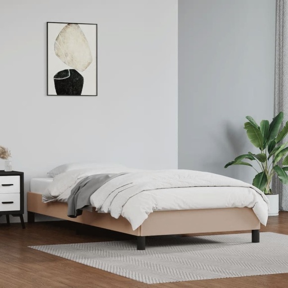 vidaXL Bettgestell Cappuccino-Braun 90x200 cm Kunstleder