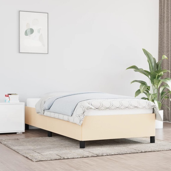 vidaXL Bettgestell Creme 90x200 cm Stoff