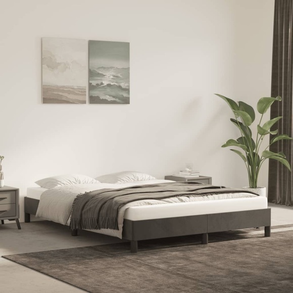 vidaXL Bettgestell Dunkelgrau 140x190 cm Samt