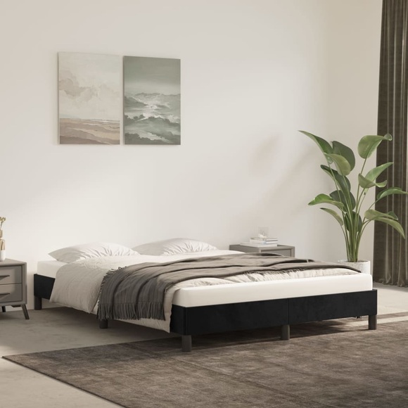 vidaXL Bettgestell Schwarz 140x190 cm Samt
