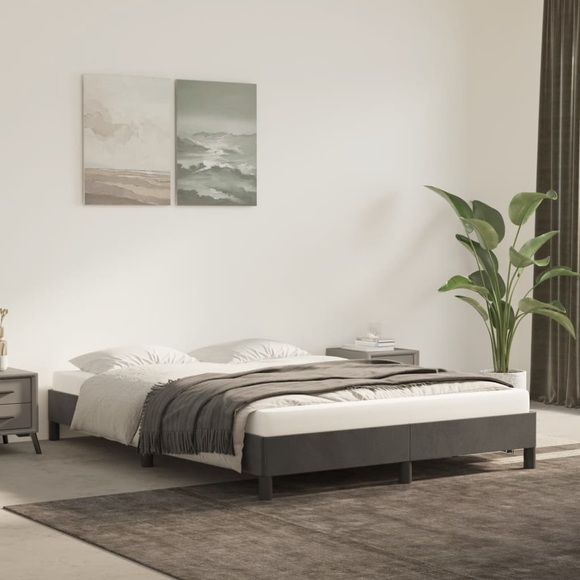 vidaXL Bettgestell Dunkelgrau 140x200 cm Samt
