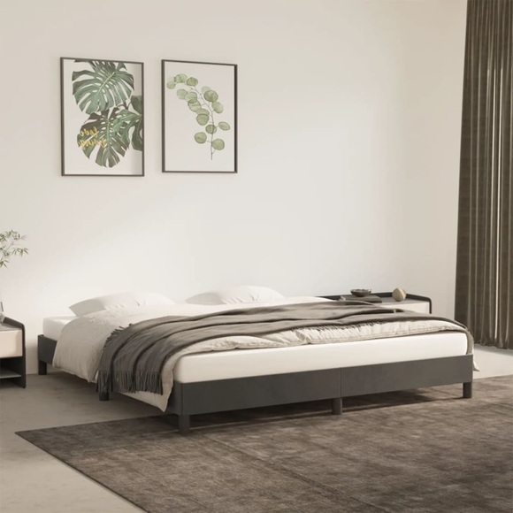 vidaXL Bettgestell Dunkelgrau 180×200 cm Samt