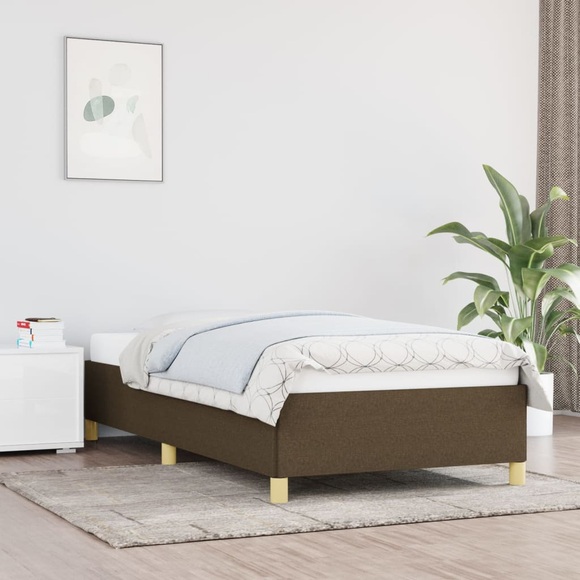 vidaXL Bettgestell Dunkelbraun 90x190 cm Stoff