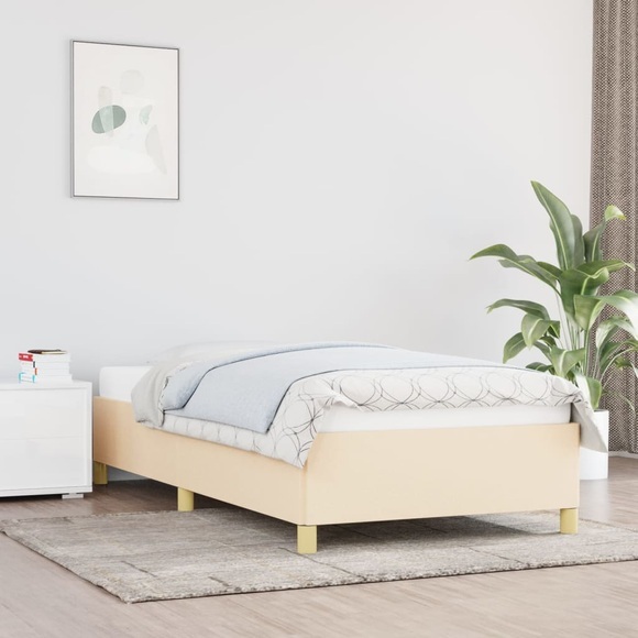 vidaXL Bettgestell Creme 90x200 cm Stoff