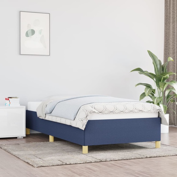 vidaXL Bettgestell Blau 90x200 cm Stoff
