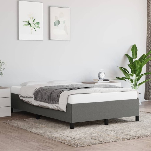 vidaXL Bettgestell Dunkelgrau 120x200 cm Stoff