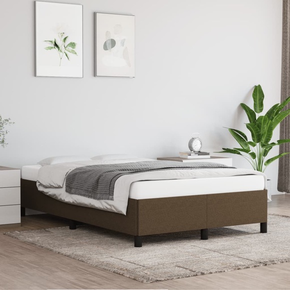 vidaXL Bettgestell Dunkelbraun 120x200 cm Stoff