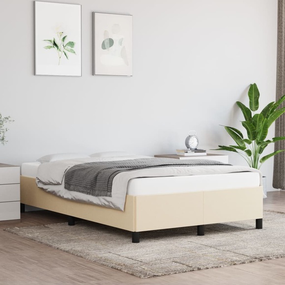 vidaXL Bettgestell Creme 120x200 cm Stoff