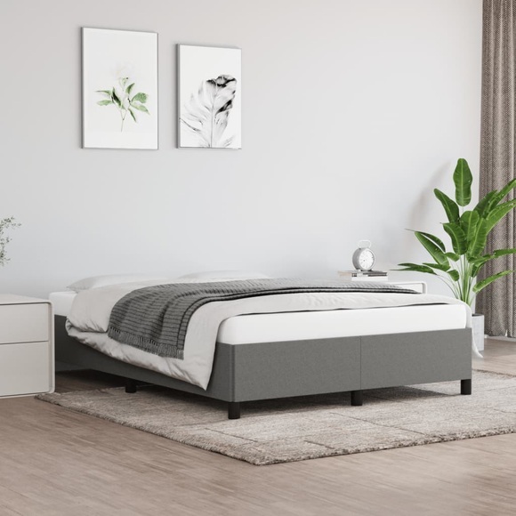 vidaXL Bettgestell Dunkelgrau 140x190 cm Stoff